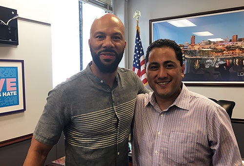 From left: Common and Frankie Guzman