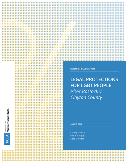 Cover of Williams Institute's report, Legal Protections for LGBT People: After Bostock v. Clayton County