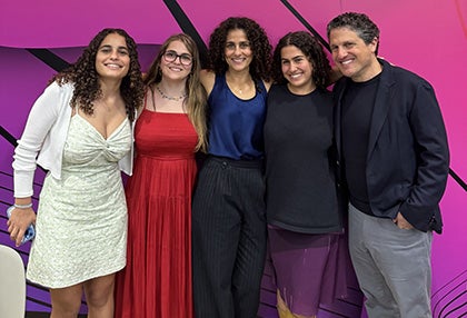 Left to right: Gabriela Becher, Maya Becher, and Eliana Becher, with Carolyn Yashari Becher and Robert Becher