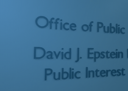 Office sign for David J. Epstein Program in Public Interest Law and Policy