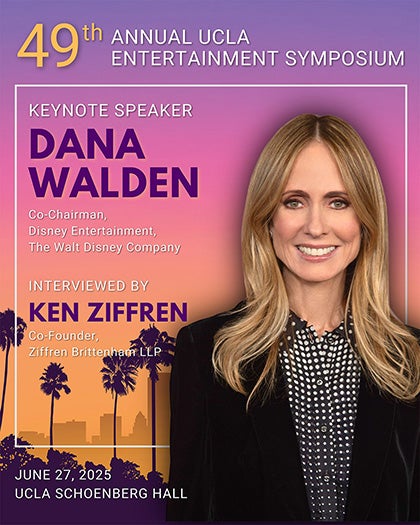 UCLA Entertianment Symposium flyer featuring an image of Dana Walden