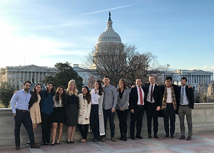 UCLA Law students in front of the US Capitol building