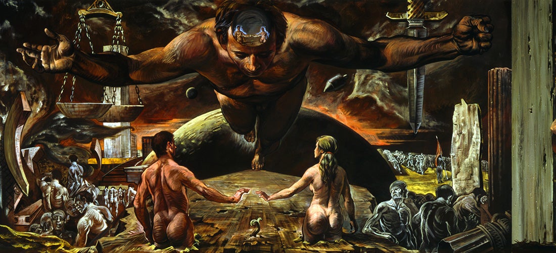 The UCLA Law Library mural (no longer on view in the library)