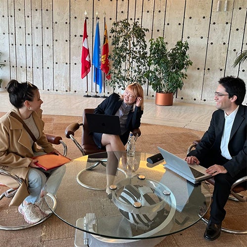 Students participating in the UCLA Law in the Hague program.