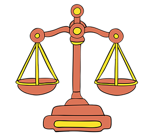 Illustration of the scales of justice