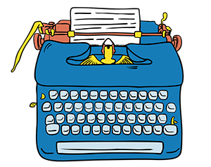 Illustration of a typewriter
