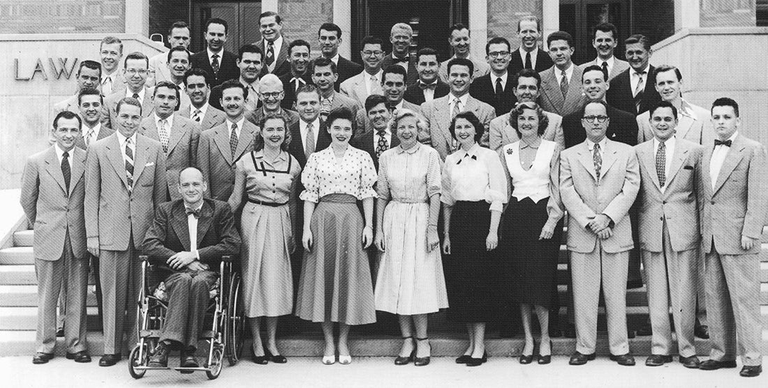 Members of the Class of 1952 included Tilem (second row, second from the right) and Greenberg (third row, third from the right).