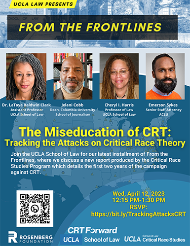 Flyer for The Miseducation of CRT: Tracking the Attacks on Critical Race Theory and Antiracist Education