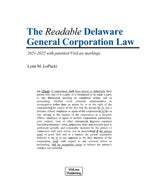 Book cover: The Readable Delaware General Corporation Law: 2021-2022 With VisiLaw Marking