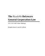 Book cover: The Readable Delaware General Corporation Law