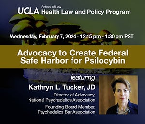 Flyer for the program: Advocacy to Create Federal Safe Harbor for Psilocybin