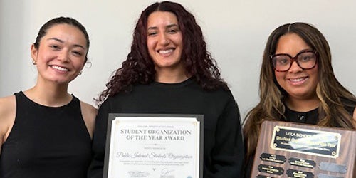 UCLA school of Law students holding awards