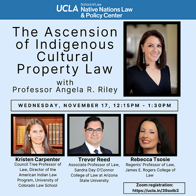 "Flyer for NNLPC event, The Ascension of Indisgenous Cultural Property Law"