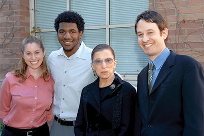 Justice Ruth Bade Ginsburg with UCLA Law students.