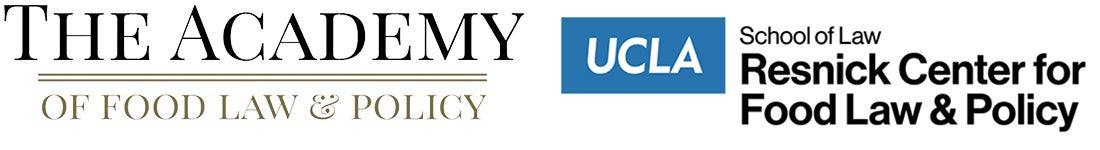 Logos for the Academy of Food Law and Policy and the Resnick Center for Food Law and Policy