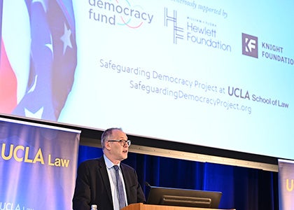 Still image from the conference, Can American Democracy Survive the 2024 Elections?