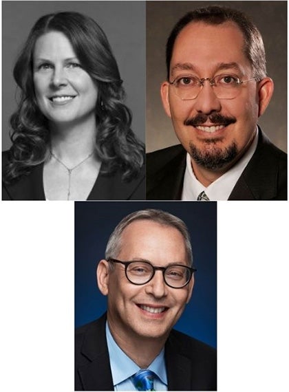 Clockwise from top left: Liz Howard, Judd Chaote, and Richard Hasen