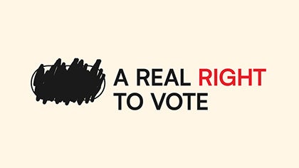 Logo for the program "A Real Right to Vote"