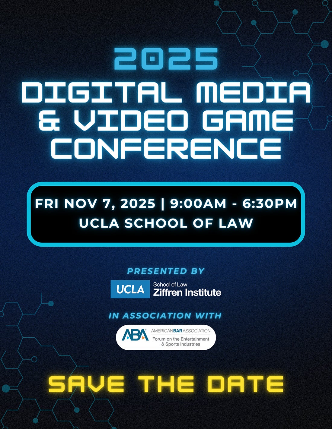 Flyer for the 2025 Digital Media & Video Game Conference