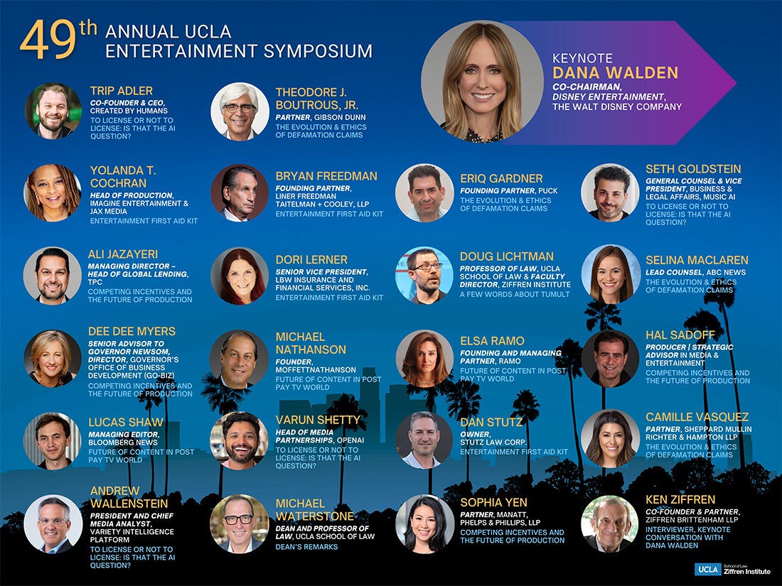 2025 UCLA Entertainment Symposium flyer with speakers