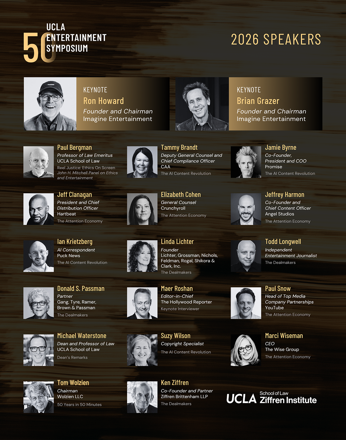 All of the speakers for the 2026 UCLA Entertainment Symposium