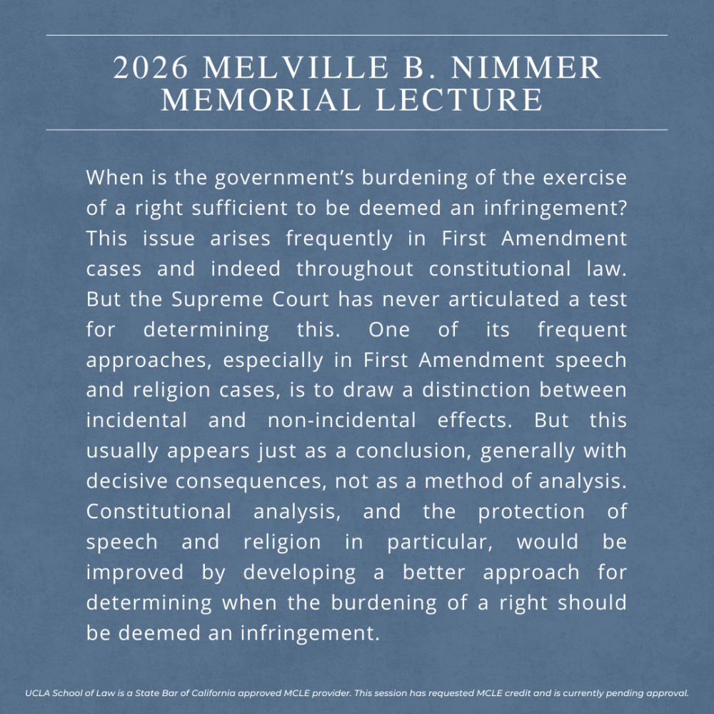 When is the government’s burdening of the exercise of a right sufficient to be deemed an infringement? This issue arises frequently in First Amendment cases and indeed throughout constitutional law. But the Supreme Court has never articulated a test for determining this. One of its frequent approaches, especially in First Amendment speech and religion cases, is to draw a distinction between incidental and non-incidental effects. But this usually appears just as a conclusion, generally with decisive consequences, not as a method of analysis. Constitutional analysis, and the protection of speech and religion in particular, would be improved by developing a better approach for determining when the burdening of a right should be deemed an infringement.