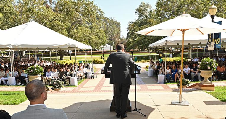 Michael Waterstone speaks to the class of 2028