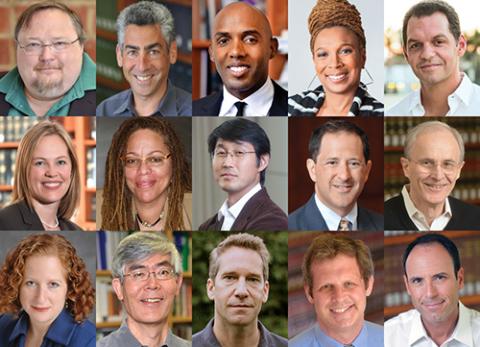 Top row: Stephen Bainbridge, Stuart Banner, Devon Carbado, Kimberlé Crenshaw, Scott Cummings. Middle row: Ingrid Eagly, Charyl harris, Jerry Kang, Russell Korobkin, Lynn LoPucki. Bottom row: Jennifer Mnookin, Hiroshi Motomura, Ral Raustiala, Eugene Volokh, Adam Winkler.