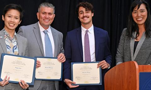 From left: Deryne Sim, Eduardo Miranda, Alexandre Ferraro, and Grace Meng