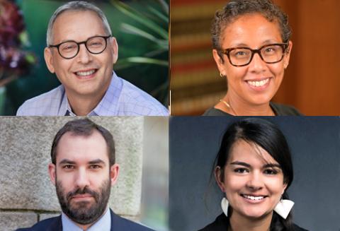 Clockwise from top left: Richard L. Hasen, Fanna Gamal, Lauren van Schilfgaarde, and Aaron Littman.