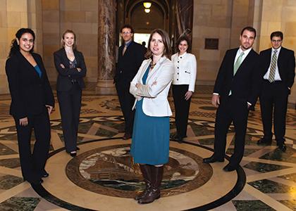 Cara Horowitz with UCLA Law students inside L.A. city hall