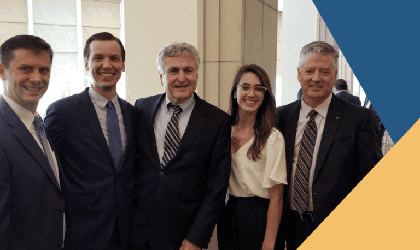 James barrall (center) and Kirk Stark (right) with UCLA Law students
