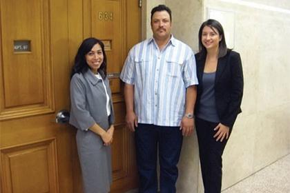 Angélica Ochoa ’09, Francisco Gonzalez and Sarah Day ’09