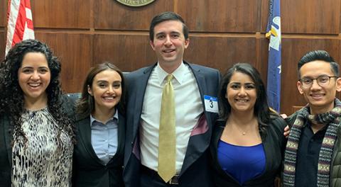 From left: Delaram Kamalpour, Mikayla Wasiri, Connor Trafton, Deeksha Kohli '20 and Andrew Tran.