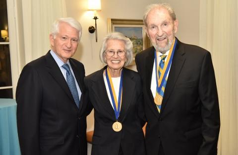 UCLA Chancellor Gene Block presented Shirley Shapiro and Ralph Shapiro with the UCLA Medal, the campus’ highest honor, on April 2.