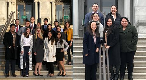 UCDC students in the 2018-19 class outside the Library of Congress.