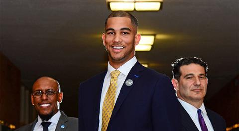 Donald Remy, Cody McDavis '19 and Doug Greenberg.