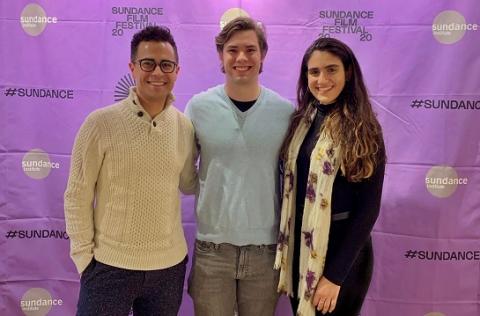 Documentary Film Legal Clinic students Graham Fenton ’20, Keegan Hawkins ’21 and Michelle Banayan ’21